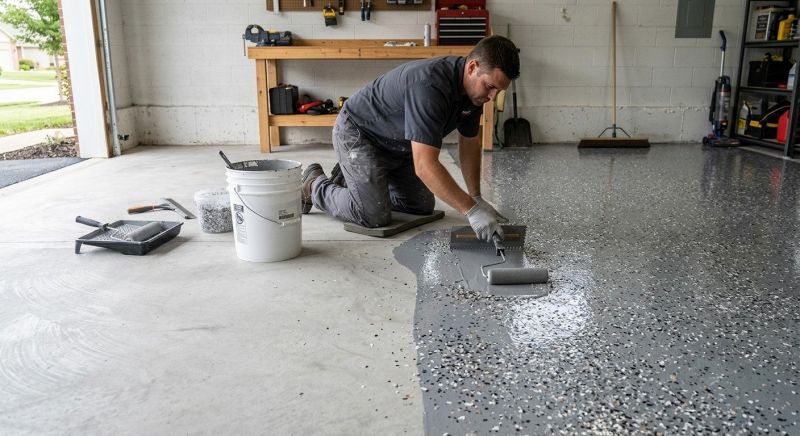 Garage Floor Epoxy Installation in Columbia, SC